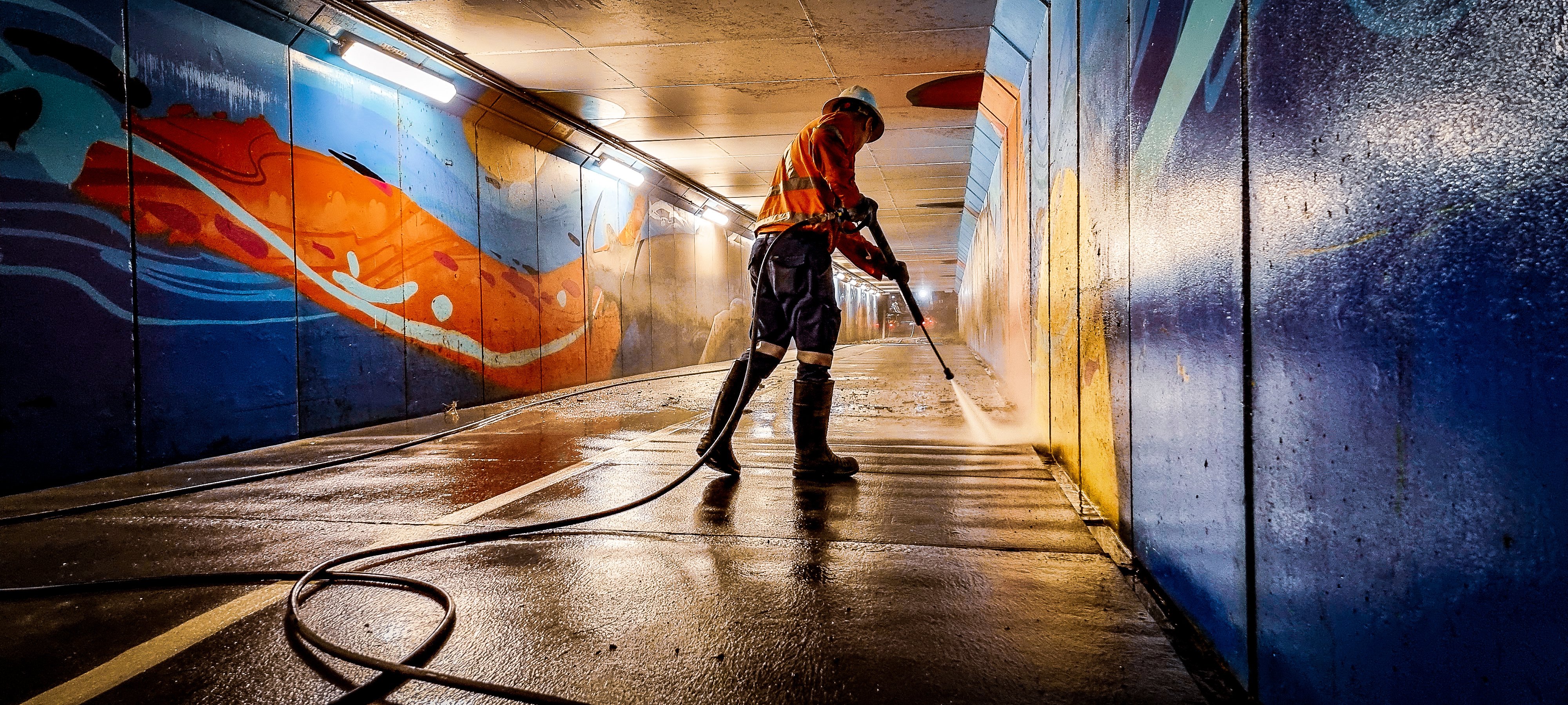 Flood Recovery bike path and tunnel cleaning