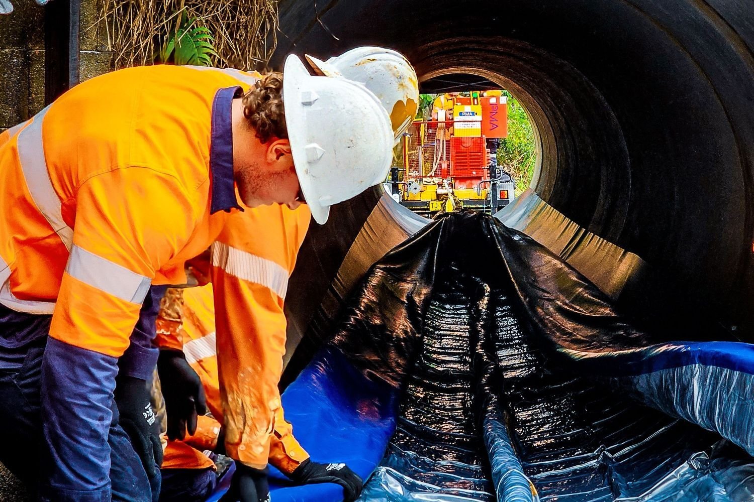 UV Liner going into the culvert