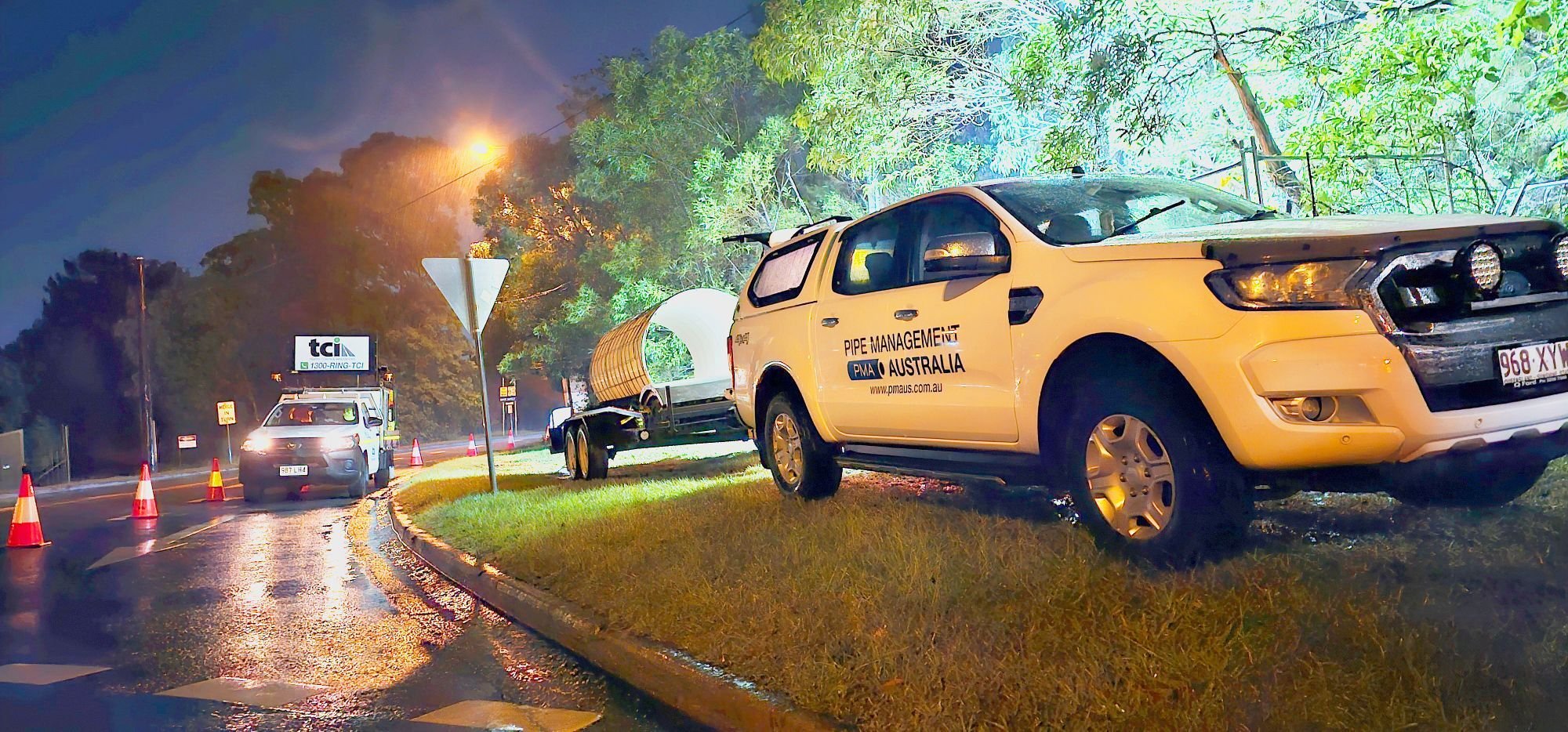 Manhole relining worksite maroochydore