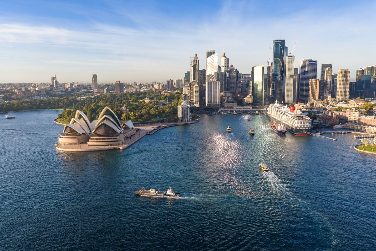 The journey took the team beneath the Harbour Bridge and past the Sydney Opera House