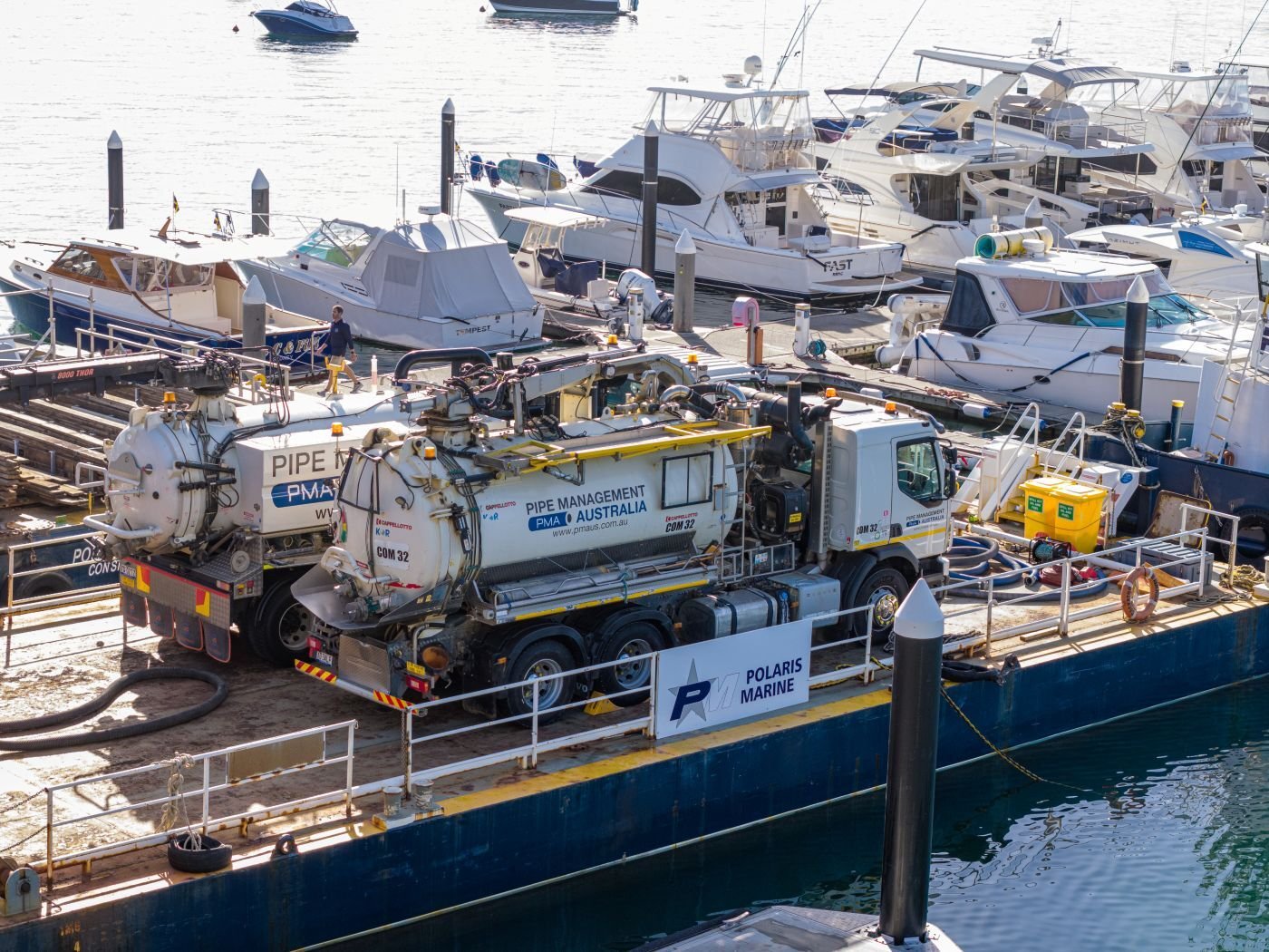 Barge at Point Piper with PMA NDD units.