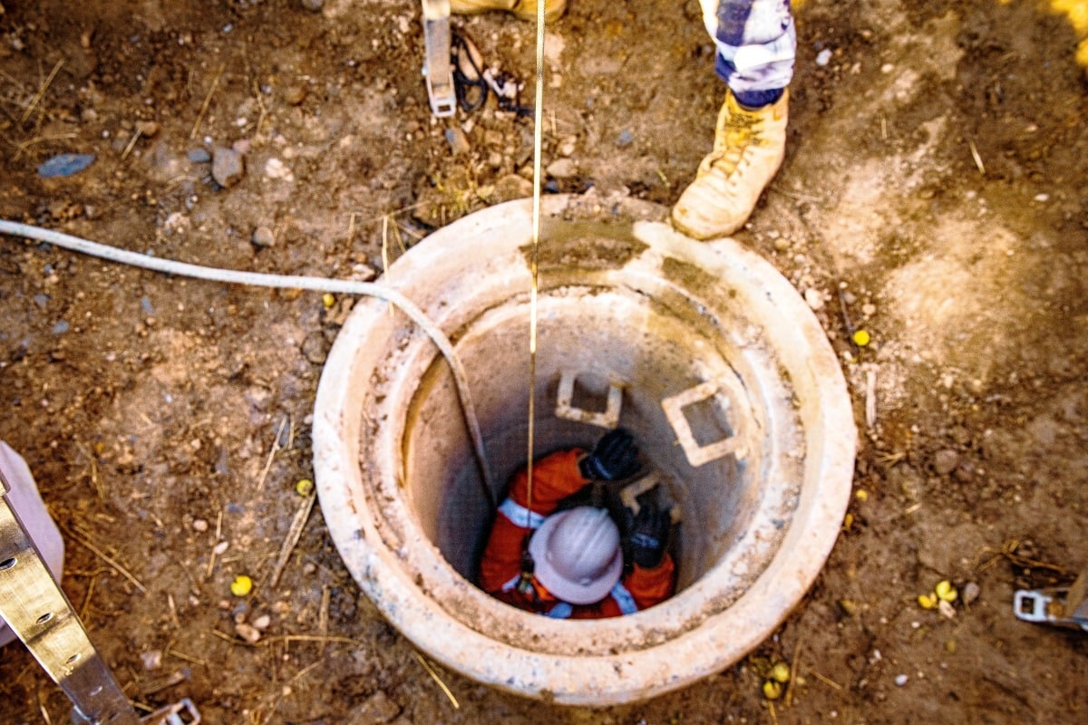 Maintenance hole in regional NSW